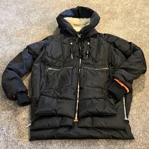 Ci Sono Black Hooded Puffer Jacket Men Or Women NEW